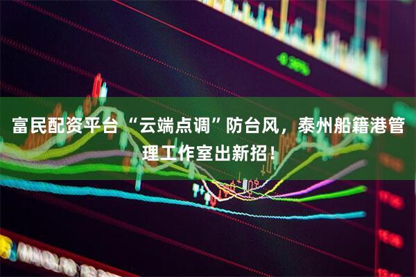 富民配资平台 “云端点调”防台风，泰州船籍港管理工作室出新招！